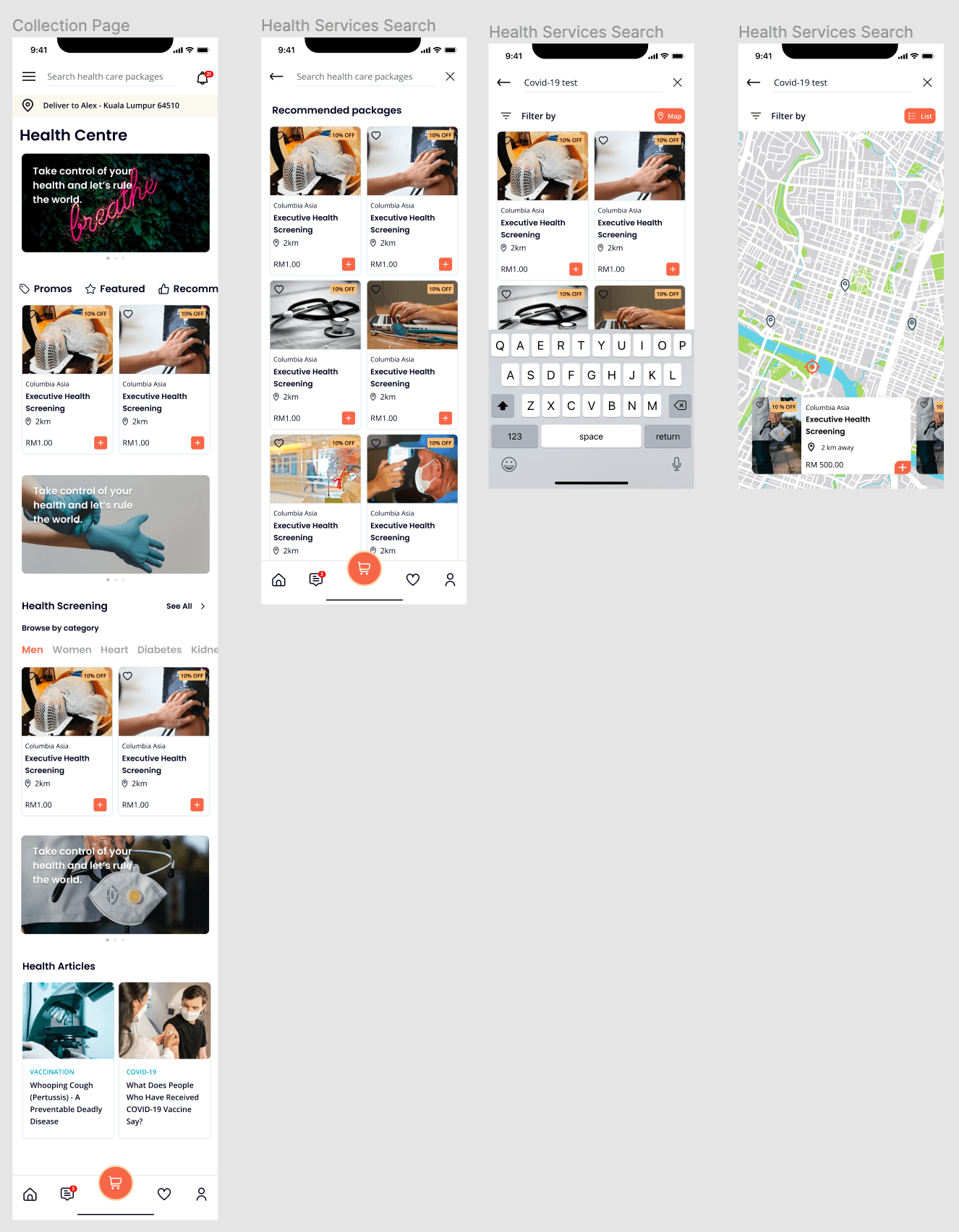 Hi-fidelity prototype screen 2