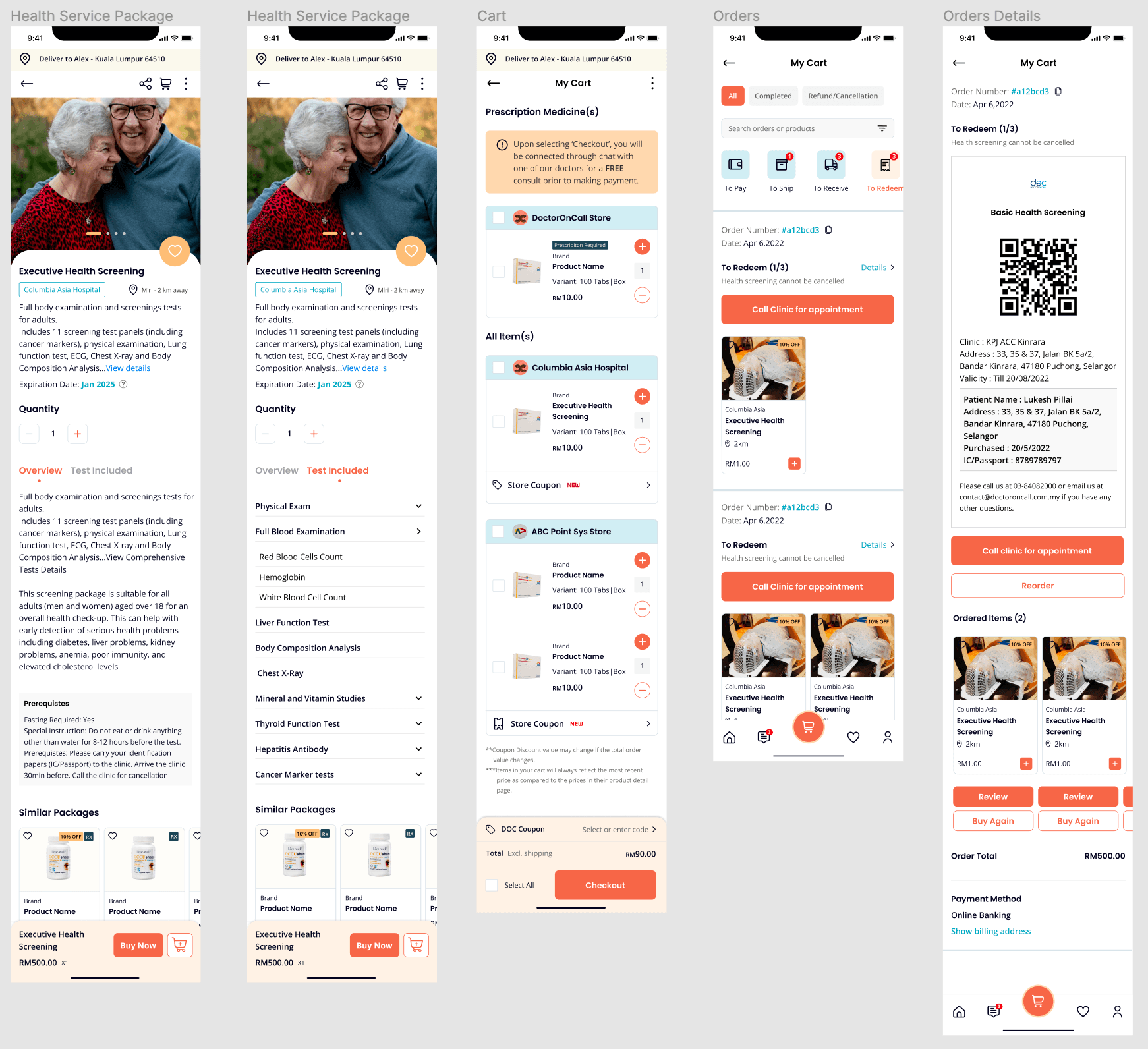 Hi-fidelity prototype screen 3